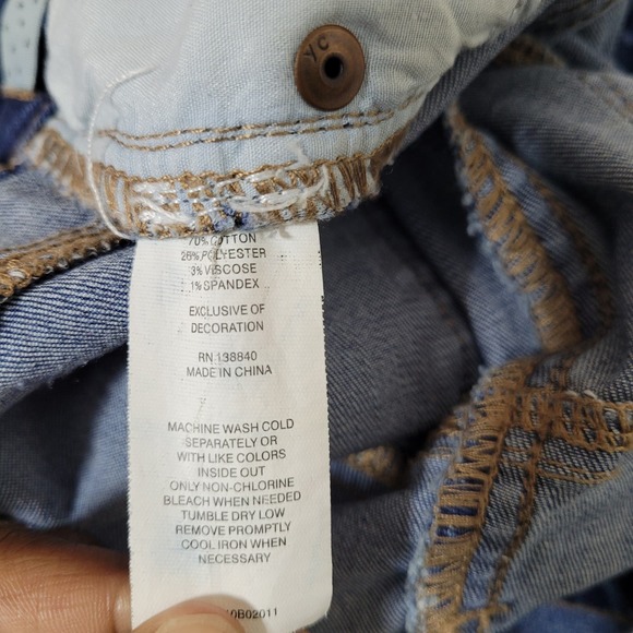 Kidpik Girls Blue Skinny Jeans Whiskering Five Pockets Medium Wash Size 16 - Picture 9 of 10